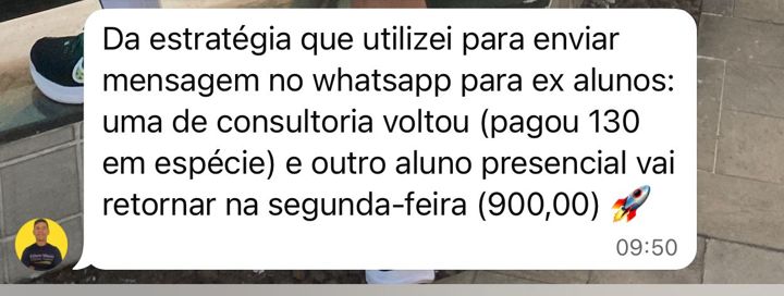 Depoimento: reativou ex-aluna que estava sumida