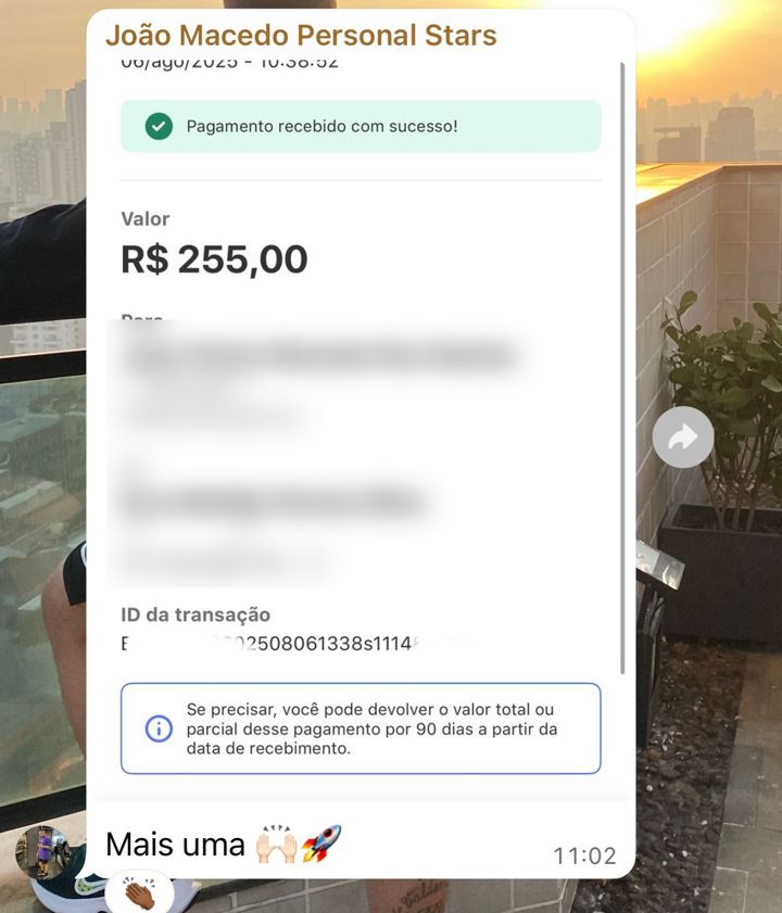Pagamento recebido